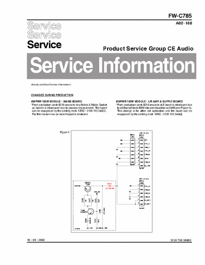 Philips FW-C785 Service Information Prod. Serv. Group CE Audio A02-168 (10-09-2002) - pag. 2